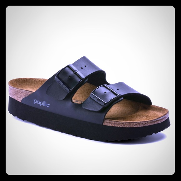 1 LEFT! BIRKENSTOCK PAPILLIO Platform Black Sandal - Picture 2 of 8